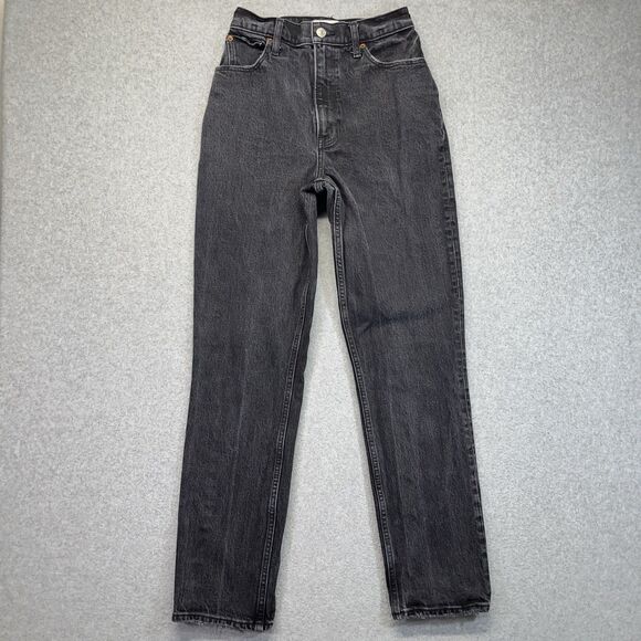 Abercrombie Curve Love 90s Straight Jeans Women’s 26/2R Black Ultra High Rise - Picture 1 of 16